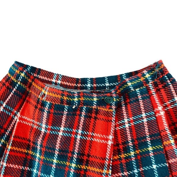 Handmade Tartan Plaid Scottish Wool Kilt Style Skirt Kids Sz M ? - Picture 2 of 12